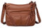 FANDARE Rétro Sac à bandoulière Femmes Sac a Main Impermeable PU Cuir Sacs Portés épaule Besace Sacoche Messenger Téléphone Besace Voyage Sacs Pochette Marron