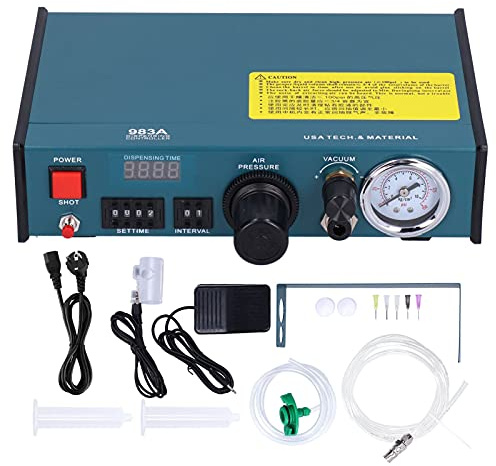 Distributore Automatico Colla, Dispenser di Colla Semiautomatico Dispenser di Adesivo Liquido con Display Digitale Operazioni Semi-Automatiche/Manuali(AC220V EU Plug)