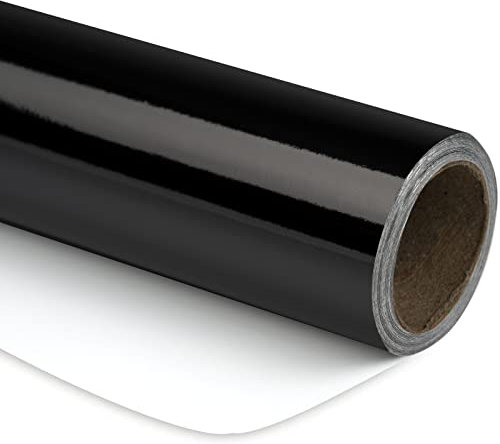 RUSPEPA Schwarzes Metallic-Geschenkpapier – Mini-Rolle – Einfarbiges Papier, Perfekt Für Hochzeit, Geburtstag, Weihnachten, Babyparty – 44,5 cm X 10 m
