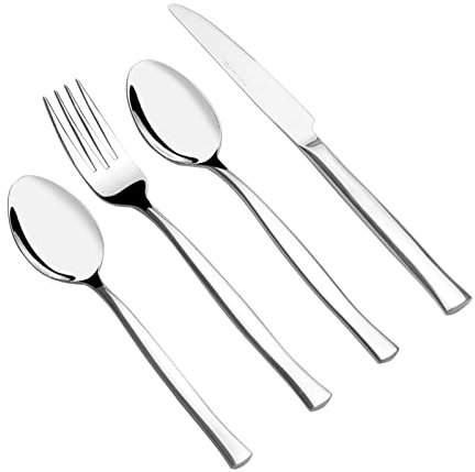 Tyminin Ensemble de couverts en acier inoxydable 48 pièces, ensemble d'argenterie de table, service pour 12