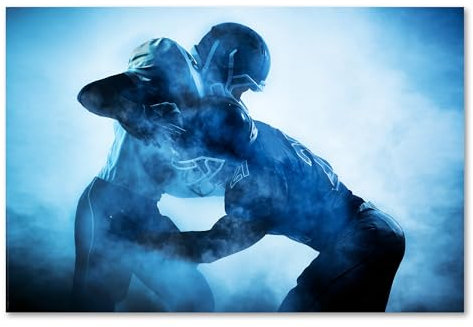 Postereck - 0510 - NFL, Football Angriff Amerika USA Sport Spielen - Wandposter Fotoposter Bilder Wandbild Wandbilder - Leinwand - 60,0 cm x 40,0 cm