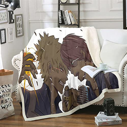 My Hero Academia Bakugou Katsuki/Todoroki Shoto Anime 3D gedruckte weiche leichte Reise flauschige Flanell Nickerchen Decke Idee Geschenk Plüsch Haus Dekorationen
