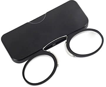 KOOSUFA Bügellose Lesebrille Kneifer Herren Damen Kompakte leichte Schlanke Mini Lesehilfe Reiselesebrille mit Etui 1.0 1.5 2.0 2.5 3.0 3.5