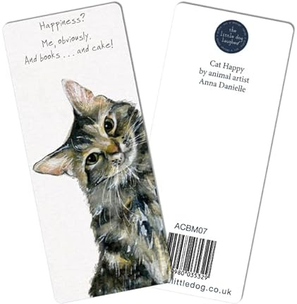Little Dog Laughed Happy Tabby Cat Bookmark Gift Idea Perfect Book Lover Gifts ACBM07