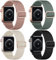Oielai 4 Pack Loop Armband Kompatibel mit Apple Watch Armband 41mm 40mm 38mm 42mm, Geflochten Nylon Band für Apple Watch SE/iWatch Series 10 9 8 7 6 5 4 3 2 1, Hellrosa/Tannengrün/Schwarz/Beige