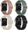 Oielai 4 Pack Loop Armband kompatibel mit Apple Watch 41mm 38mm 40mm, Geflochten Nylon Band für SE/iWatch Series 9 8 7 6 5 4 3 2 1, Hellrosa/Tannengrün/Schwarz/Beige