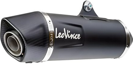 Endschalldämpfer LeoVince SLIP-ON SBK, Edelstahl schwarz, Carbon Kappe, mit Katalysator, mit Zulassung für Yamaha X-Max 300 / Iron Max