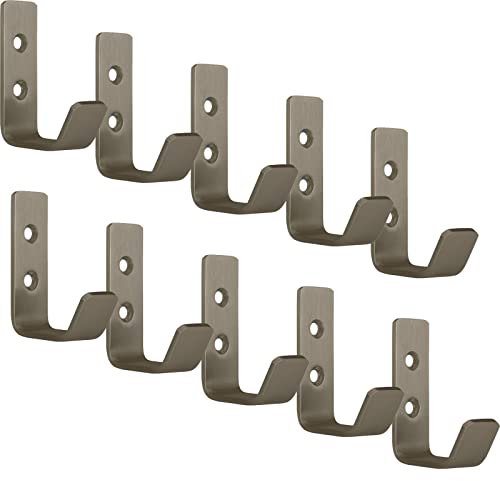 SOTECH 10 x Kleiderhaken Loxten 52 x 20 x 45 mm, Garderobenhaken aus echt Edelstahl gebürstet, Wandhaken mit 3 mm Materialstärke, Jackenhaken mit abgerundeten Kanten