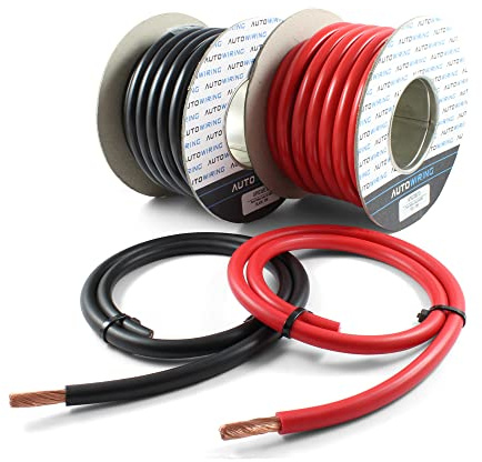 Autowiring Automotive Hi-Flex Câble en PVC pour batterie/démarreur/onduleur/soudure 240 A 35 mm² 2 AWG (noir, 5 m)