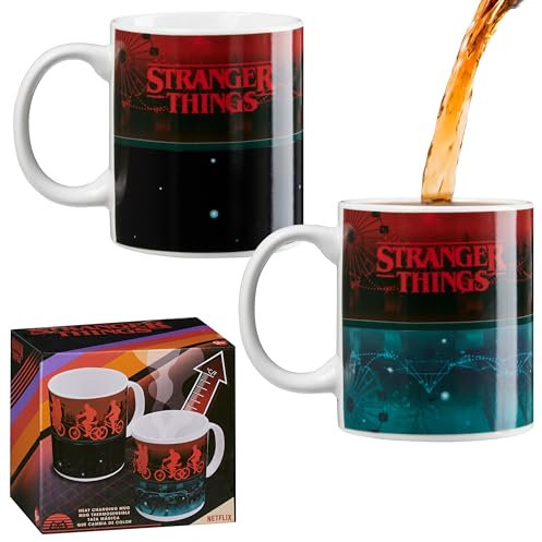 Stranger Things Tazas de Cafe para Mujer - Taza de Cafe Originales de 312 ml con Cambio de Color por Calor - Regalos Navidad