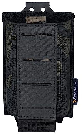 IDOGEAR Mag Pouch 5.56 MOLLE Magazine Pouch Rifle Magazine Carrier with Carbon Fiber Patterned PP Plate Fit for M4 M14 M16 AR15 (Multi-camo Black)