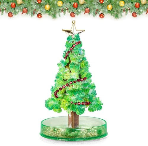 Mini-Weihnachtsbaum, DIY Kristall-Züchtungs-Set, Weihnachtsbaum Klein, Magischer Papier-Baum für Dekoration, Künstlicher Weihnachtsbaum, Wissenschafts-Kits und Spielzeuge, Lernanleitung für Kinder (D)
