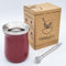 MateyCo Mate argentino brilloso con bombilla 236 ml - Kit mate argentino doble pared de acero inoxidable- Set mate argentina (Bordo)