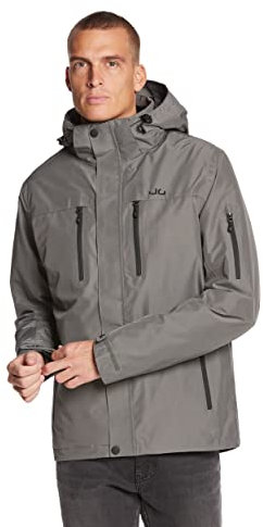 Jeff Green Herren Atmungsaktive wasserdichte Outdoor Funktionsjacke Harstad 12.000mm Wassersäule, Größe:M, Farbe:Gunmetal 1
