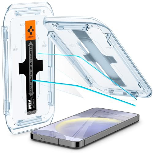 Spigen Glas.tR EZ Fit Schutzfolie kompatibel mit Samsung Galaxy S25 Plus, Galaxy S24 Plus, 2 Stück, Kratzfest, Kristallklar, 9H Härte Folie