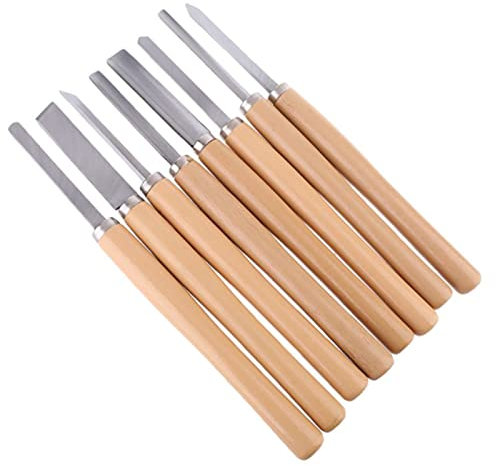 ArhaR Set di scalpelli per tornio Professionale da 8 Pezzi Set di scalpelli per tornio Set di scalpelli per tornio Legno per Professionisti o hobbisti Lavorazione del Legno