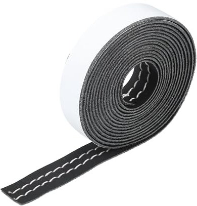 Partuto 1 Pc 6.56Ft 2m Length Universal Automobile Interior Trim Strip - Car DIY Flexible Strip Garnish Accessory - Faux Leather White Stitch