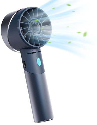 Lepwings Ventilador Portátil Potente, Mini Ventilador USB Recargable, 4 Velocidades y 5,5-16 Horas de Trabajo, Pequeño Ventilador Silencioso para Hogar, Oficina, Viajes y Exterior - Azul