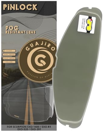 Guajiro - Visier kompatibel mit Scorpion EXO | R1 Evo Air | R1 Carbon Air | 1400 Evo Air | 1400 Carbon Air | 520 Evo Air | 391 | Pinlock-fähiger Polycarbonat-Bildschirm (Pinlock)