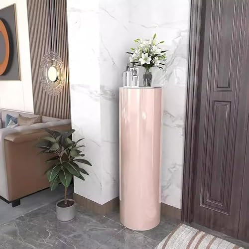 LIJBDDM 360 Grad drehbares Schuhregal mit Adsorptionstüren, rundes Schuhregal, drehbares Schuhregal, Metall-Schuh-Organizer, Aufbewahrung, hoher Schuhschrank (Größe: 7 Etagen, Farbe: Rosa)