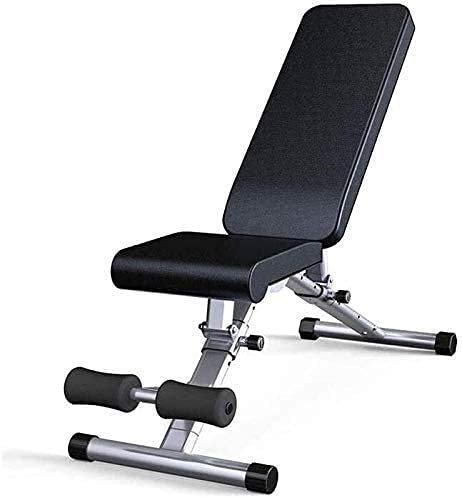 WYRMB Home Gym Verstellbare Hantelbank Trainingsbank Hantelbank Hantelbank Multifunktions-Verstellbarer Fitnessstuhl Langhantel Flachbank Bettbank Sit-Up-Brett Sport HEA