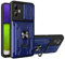 ILING Billetera Funda para Motorola Moto G14, Ultradelgado Mate Dura PC Carcasa Antigolpes Silicona Cubierta con Tarjetero, Anillo Soporte, Tapa Cámara Deslizante (Azul)
