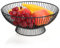 com-four® Schwarzer Obstkorb aus Metall 25,5 cm - Obstschale im offenen Gitterdesign – Dekoschale für Obst, Blumen und Kerzen (schwarz 25.5cm)