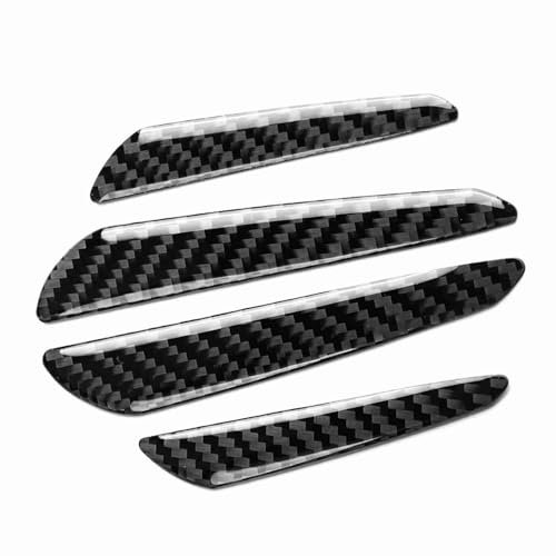 WPKD BLUEIY Lot de 4 Protections de Bord de Portière de Voiture,Protections de Porte de Voiture en Fibre de Carbone Noire,Brillant Bandes de Pare-Chocs,pour Porte de Voiture