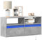 ShGaxin 852337 Meuble TV mural avec lumières LED Gris béton 100 x 31 x 45 cm