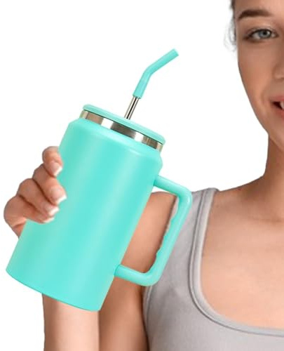50 Oz Insulated Water Cup | Insulated Mug Cup Handle Cup for High Capacity, Insulated Tumbler 50-Ounce Water Cup Coffee Mug Keep Cold High Capacity with Lid for Coffee