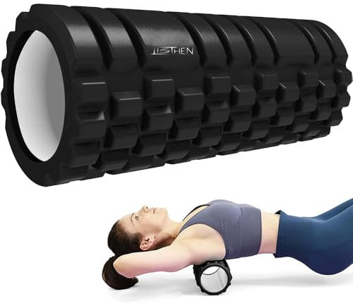 Rouleau en mousse LISTHEN pour massage musculaire, rouleau de massage pour jambes et dos, cylindre de physiothérapie pour gym, yoga, fitness et Pilates, hommes et femmes