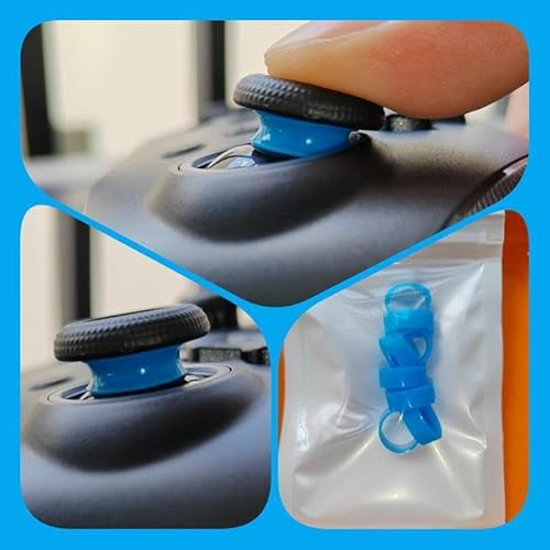 THLMT 8PCS Joystick Protector Anillo Compatible para Steam Deck/para Xbox/para PS4/para PS5/para Switch Pro/para ROG Ally, Anillo Protector de Silicona Elástica Anillos para Palanca de Pulgar (Azul)