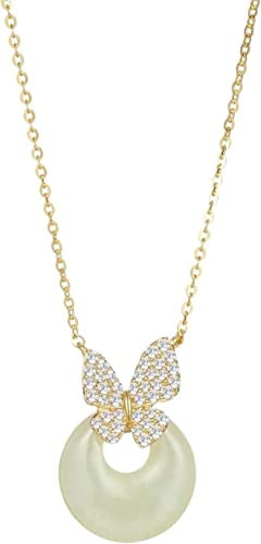 Damen Persönlichkeit Mode Halskette Schmuck, Anhänger Halskette Halskette for Frauen Silber Hetian Jade Hochwertige Halskette Schmetterling Halskette Elegante Anhänger Halskette Halsketten for Frauen