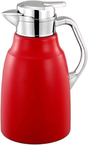 Théière isolée, pichet à café isolée, thermos de grande capacité, thermos domestique haut de gamme en acier inoxydable 316, théière d'extérieur avec filtre et pot isolant(Rosso)