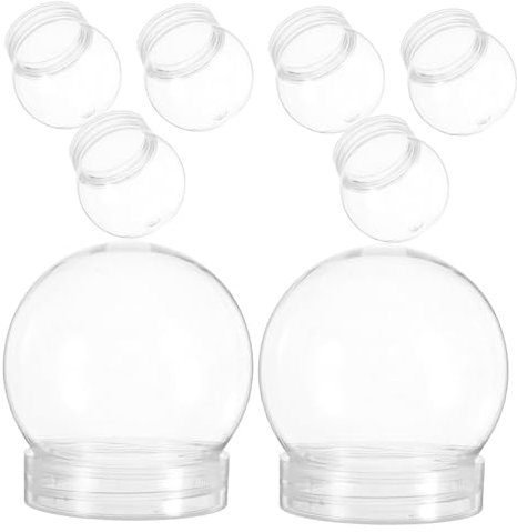 MAGICLULU 8stücke Teiliges DIY Schneekugelset Klare Kunststoffkugeln Zum Befüllen Weihnachtsdeko Basteln Einfache Handhabung Glatte Oberfläche Für Anfänger Und Profis