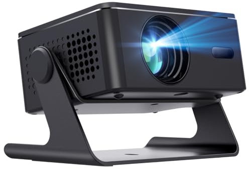 KEPEAK Proiettore intelligente, mini proiettore Android, Full HD 1080P, autofocus/correzione trapezoidale, girevole a 180°/Auto Keystone/WiFi 6/Bluetooth5.0, proiettore 4K Home Cinema per cellulare