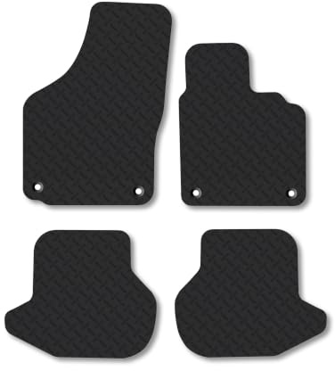 VW Eos (2006-2015) 5mm Rubber Car Mats | Heavy Duty Rubber Tailored Fit Floor Mats Full Coverage Durable Waterproof Accessories Easy Clean Anti Slip Made in the UK