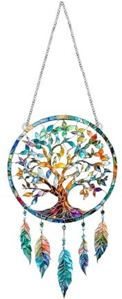 Fenteer Dreamcatcher Wall Decor Dreamcatchers Dekoration 2D kreative Acrylgeschenke Wandkunst Ornament für Schlafzimmer Partybüro