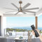 Depuley Modern Ceiling Fan with Remote Control, 5-Speed Noiseless Reversible Powerful DC Motor, Adjustable Ceiling Fan Without Light for Bedroom Dining Living Room,Timing, 8 Blades,72Inch,Nickel