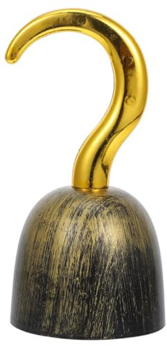 Veemoon 7.47 Zoll Piratenhaken,Piraten Haken Kinder in Vintage Goldfarben Piratenkostüm Zubehör für Halloween Karneval Verkleidungsparty Cosplay Party