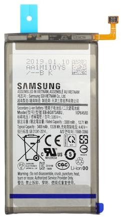 Batteria originale EB-BG973ABU compatibile per Samsung Galaxy S10 (SM-G973F) / (capacità 3400 mAh) / nuova fabbricazione/accessorio originale/service pack.