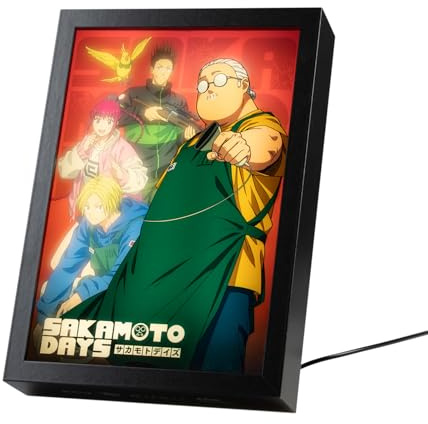 Grupo Erik Cuadro Sakamoto Days Figuras Anime - Marco Accesorios Luz Led