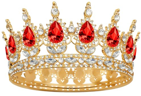 Schulmädchen Krone, Glänzend Krone Damen, Schöne Diadem, Kann als Geschenk Verwendet Werden für Hochzeiten, Fotografie, Geburtstagsfeier（ Red）