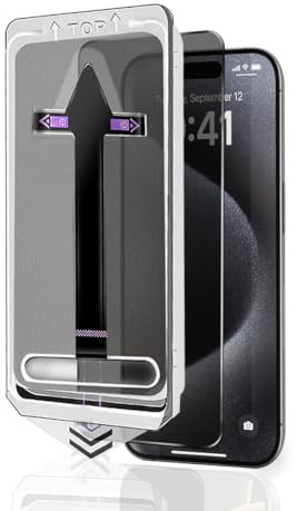 Euukzzea Protector de Pantalla de Privacidad Completo Compatible con iPhone 15 Pro Max Cristal Templado, 1 Piezas Dureza 9H Anti Espía Vidrio Templado Anti-Arañazos, Sin Burbujas