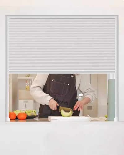 ZIMGOD Porta a Soffietto Finestra Scorrevole Pieghevole per Sportello di Servizio, Porta a Retrattile con Maniglia, Zanzariera Pieghevole Oscurante Senza Foratura(65x85cm/25.6x33.5)
