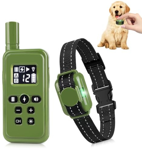 Collier de Dressage pour Chien, Collier Électrique pour Chien avec Télécommande, Portée 2000FT, 4 Modes, Son,Vibration,Choc,Lumières, Étanche IPX7 pour Petits Moyennes Grands Chiens