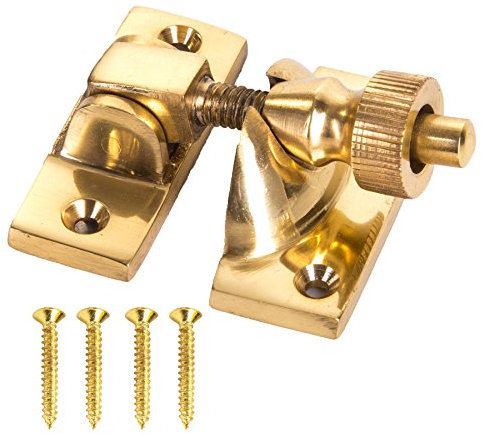 2X Solid Brass Sash Brighton Window Fasteners - Window Frame Twist Locks/Catches