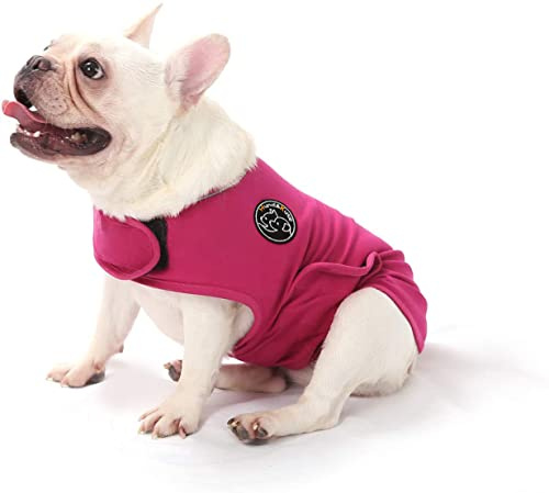 Hund ångestlindrande rock, lätt omlottad ångestjacka skjorta för ångestiga husdjur håll lugnande komfort (rosenröd, S)