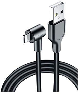 Ultra-Fast Charger Cable 2 m 90° for Beats Ligthning Very Fast Charge 3A Portable Pill+ Speaker (Black)