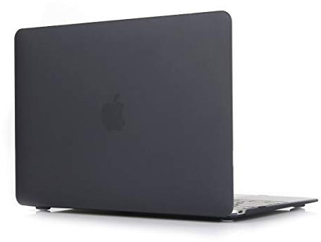WHWOLF adatto per MacBook 12 pollici caso modello A1534 versione 2017/2016/2015, semplice opaco antiscivolo copertura del computer portatile antiurto guscio protettivo -nero